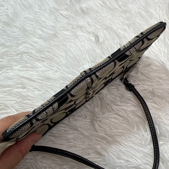 COACH Black and Gray Signature Canvas Wristlet - Picture 3 of 6